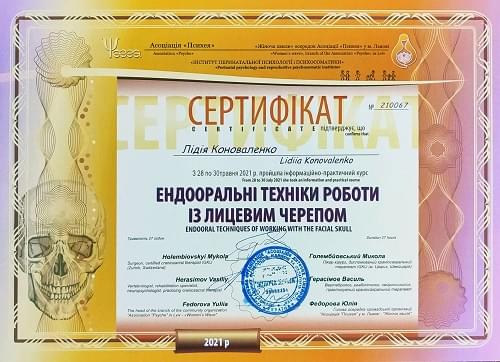 Ендооральні техніки роботи із лицевим черепом Лідія Коноваленко